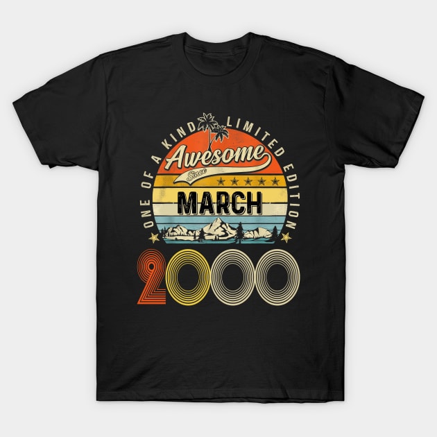 Awesome Since March 2000 Vintage 23rd Birthday T-Shirt by Ripke Jesus